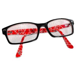 Ray-Ban‎ Designer Eyeglass Frames Black Red Pattern RB5206 2479 54-18-145 unisex
